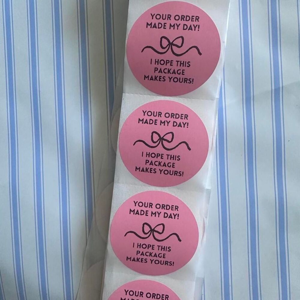 Pink and White Stickers